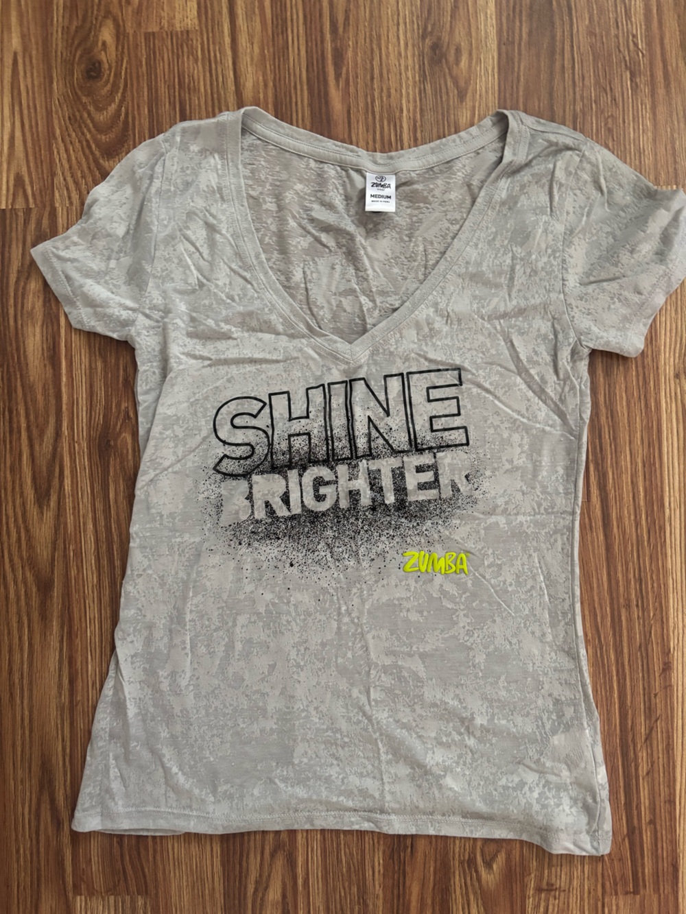 Zumba 'Shine Brighter' Grey V-Neck Tee